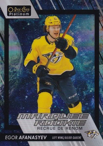 insert RC karta EGOR AFANASYEV 23-24 OPC Platinum Marquee Rookie Cosmic /65